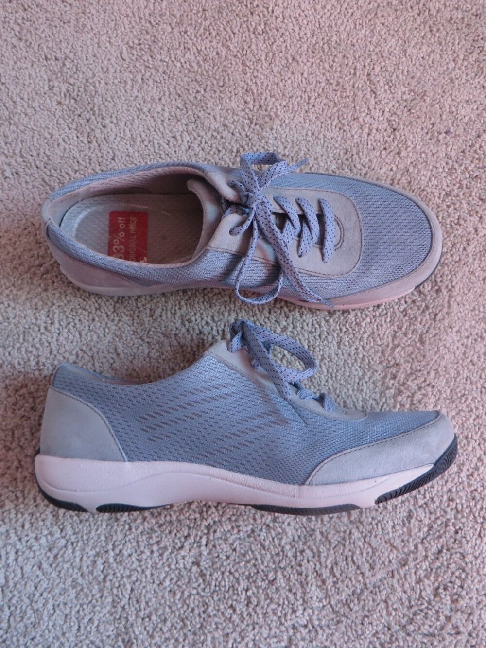 Dansko Womens Hayes Suede Sneakers Size 5.5/6/36 Light Blue #4515397239